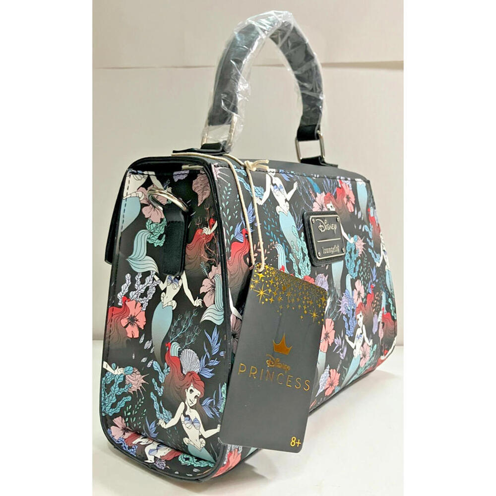 NEW Loungefly Disney Little Mermaid Ariel Allover Print Crossbody Satchel w TAGS - Picture 3 of 9
